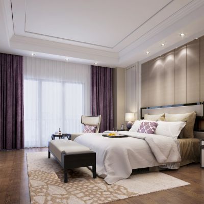 现代别墅主卧室