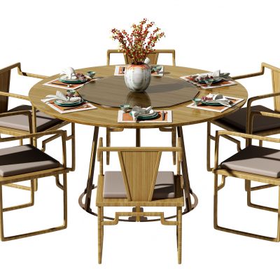 新中式餐桌椅组合