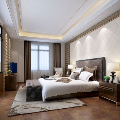 现代老人房卧室