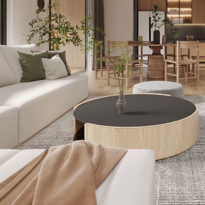 日式客餐厅，客餐厅，原木客餐厅，