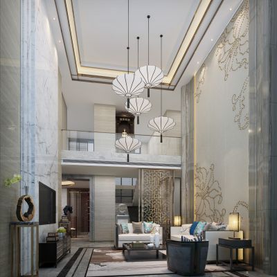 新中式别墅客厅