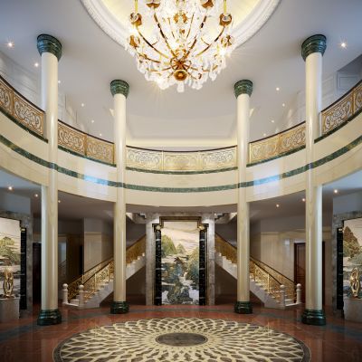 欧式别墅中庭玄关