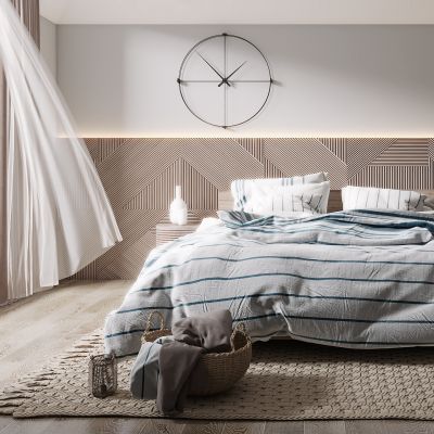 日式家居卧室，现代卧室，原木卧室，