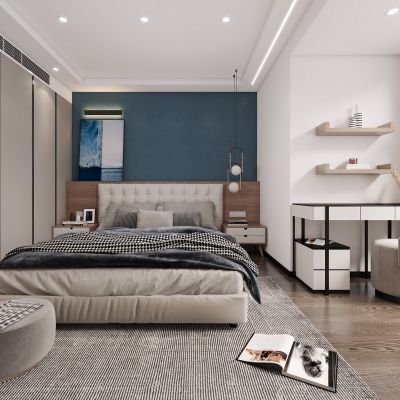 现代卧室，卧室