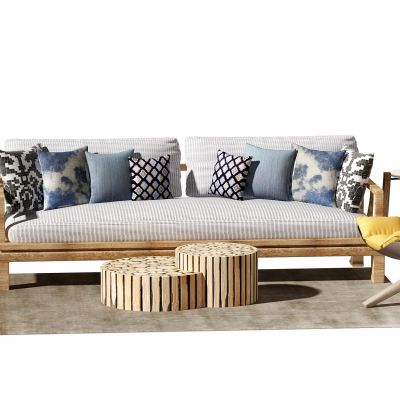 新中式沙发茶几组合