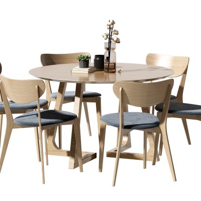 北欧圆形餐桌椅组合
