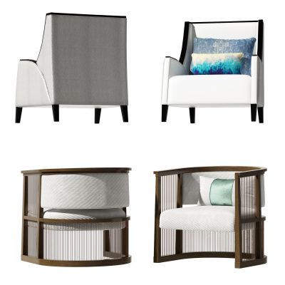 新中式单人沙发