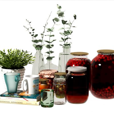 现代食物饮料花瓶摆件