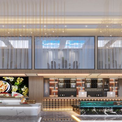 现代酒店大厅，大厅，餐厅大厅，餐厅大堂，