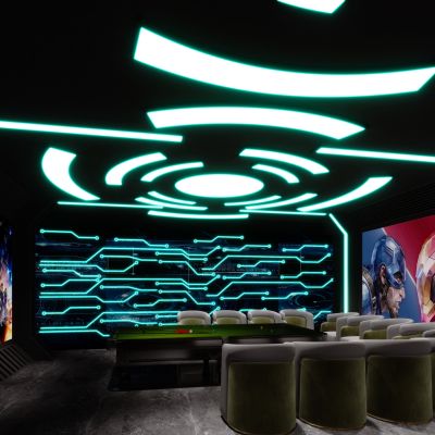 现代科幻电竞休闲娱乐区