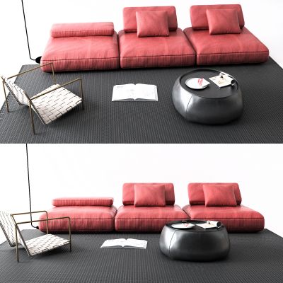 后现代皮革沙发