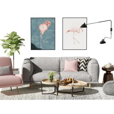 北欧沙发茶几组合