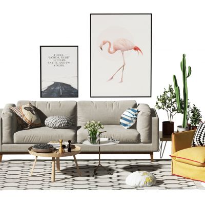 北欧沙发茶几组合