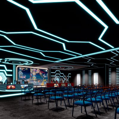 现代科幻竞技游戏比赛大厅