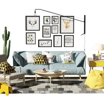 北欧沙发茶几组合