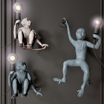 北欧猴子雕塑装饰壁灯