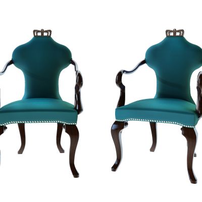 美式绒布单人椅