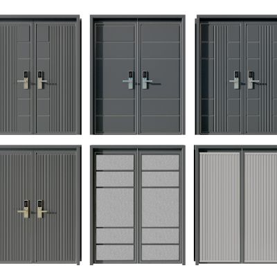 现代双开门推拉门