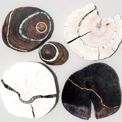 现代木桩年轮挂件