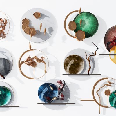 新中式金属花鸟挂件3D模型