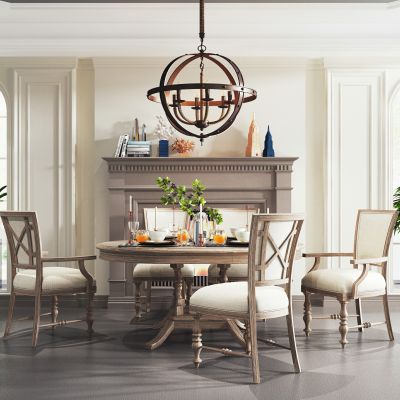 美式圆形餐桌椅