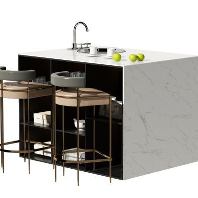 现代吧台吧椅组合