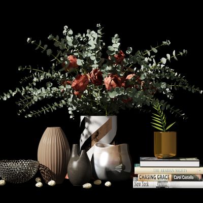 现代花瓶花艺3D模型