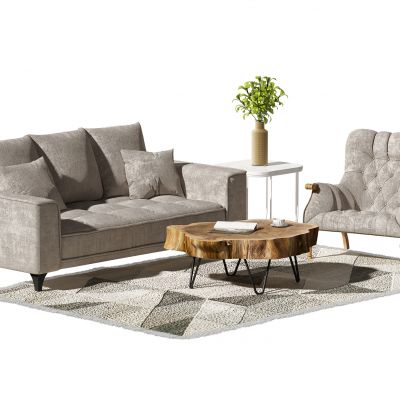 现代沙发茶几组合