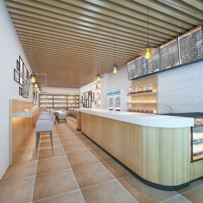 现代简约咖啡厅奶茶店