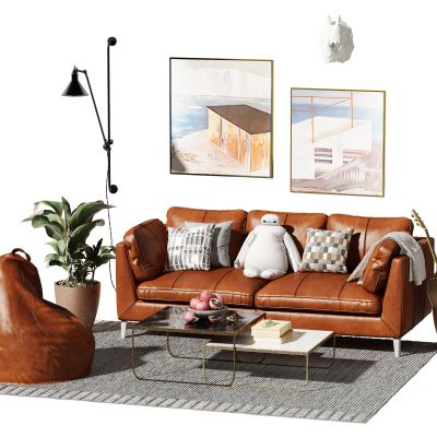 北欧沙发茶几组合