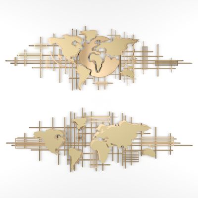 现代地图装饰墙饰