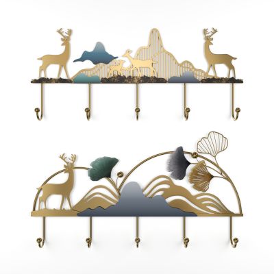 新中式挂钩装饰墙饰