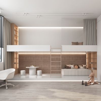 现代家居卧室双层