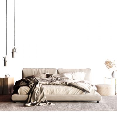 现代布艺床