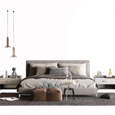 现代布艺床