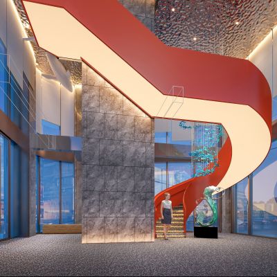 现代餐厅楼梯间