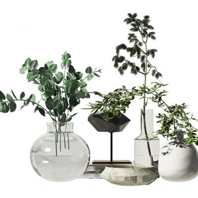 现代花瓶花艺3D模型