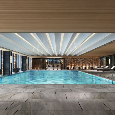 现代奢华酒店游泳池
