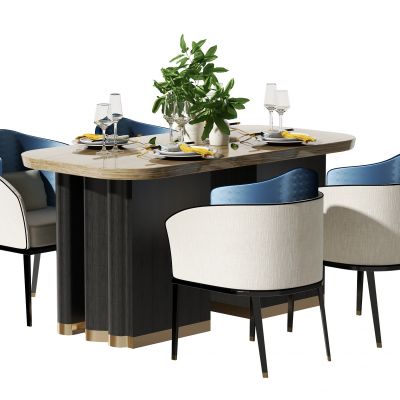 新中式餐桌椅组合