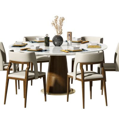 新中式餐桌椅组合