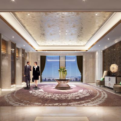 酒店现代奢华电梯厅