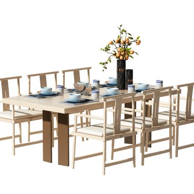 新中式餐桌椅组合