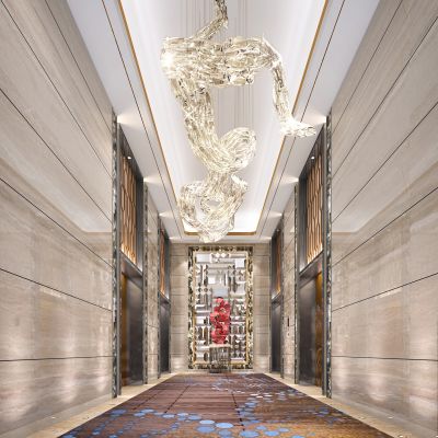 现代奢华电梯厅
