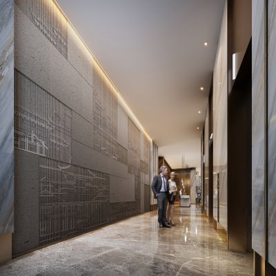 现代酒店电梯厅