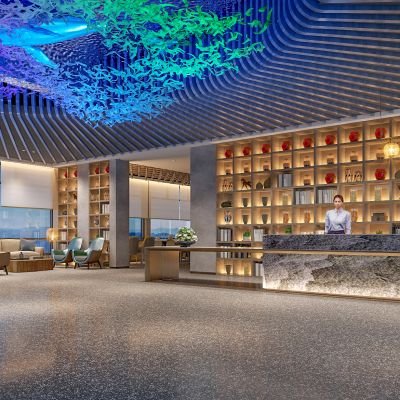 现代自助餐厅收银前台