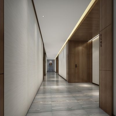 现代酒店客房走道