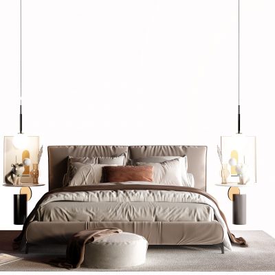 现代布艺床