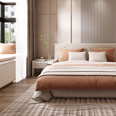 现代卧室，卧室，