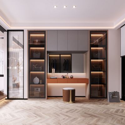 现代榻榻米，衣帽间，多功能室，