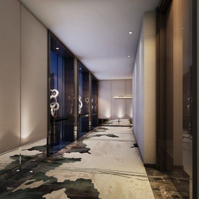 现代中式酒店客房过道